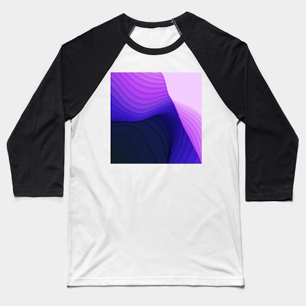 Navy Purple Abstract Strips Art Baseball T-Shirt by Tshirtstory